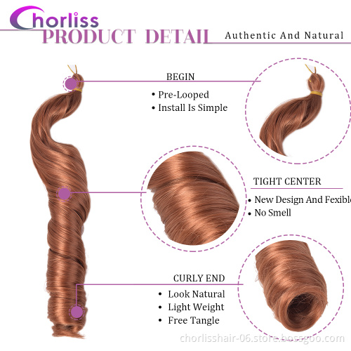 Hot Selling 24'' 150g Silky Spiral Curly Braiding Hair Wavy French Curls Attachment Crochet Hair Bundles Synthetic Hair Braids